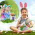 6 Honeydak PCS Easter Eggs Hunt Basket for Kids Bunny Canvas Rabbit Tote Carry Bucket Bags(Fluffy)