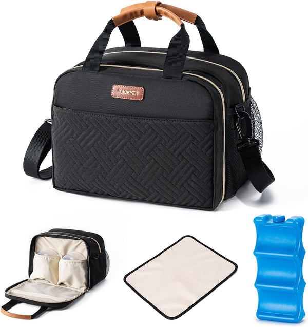 Breastmilk Cooler Bag with Ice Pack Fits 6 Baby Bottles Up to