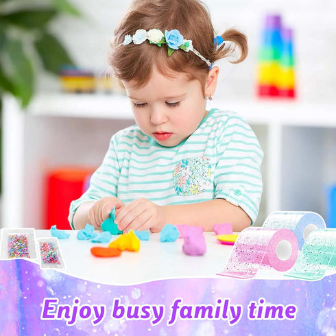 62 Pcs Nano Tape Bubble Kit, Double Sided Elastic Adhesive Bubbles, DIY Stress Balls Toys for Kids Crafts Party