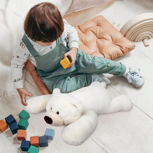 Niuniu Daddy 20" Polar Bear Weighted Stuffed Animal, Large White Plush Toy Pillow for Kids Adults