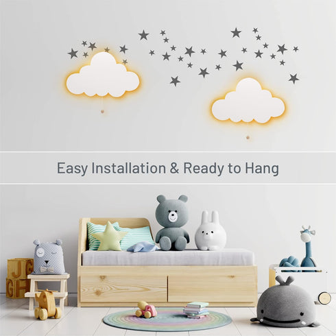 17.7 11.2 1.5-in Lumipets Cloud Nursery Decor, Cloud Night Light, Kids Wall Light, Battery Operated LED Lights