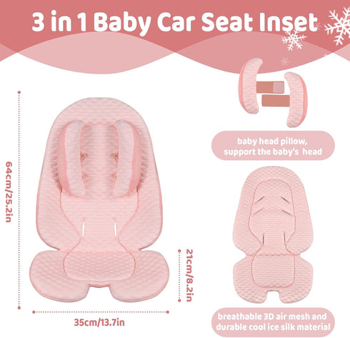 KAKIBLIN Infant Car Seat Insert, Baby Car Seat Cushion, Car Seat Pad Support for Newborn, Universal Car Seat Insert