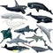 Sharks Figures Sea Animals Whale Toys Set, Ocean Animal Action Figures, 12 PCS for Kids Bath, Beach, and Parties