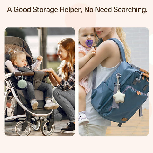 2 Pack, Silicone Pacifier Holder Case for Girl and Boy, Baby Pacifier Storage Case, BPA Free Portable Silicone Pacifier
