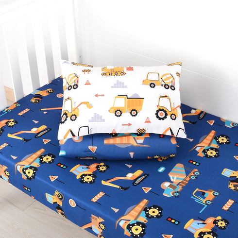 Set 3 Sets Set UOMNY Crib Bedding for Boys Piece Engineering Vehicle Baby Boy Crib Bedding with Baby Comforter Crib