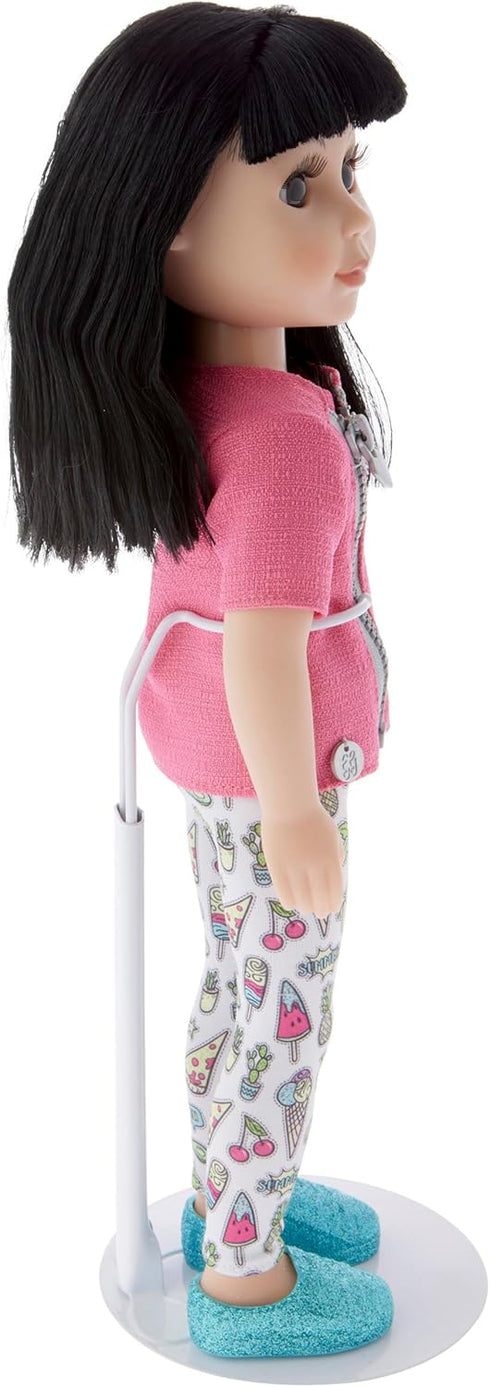 Plymor DSP-70W White Adjustable Doll Stand for 12 to 17 Inch Dolls or Action Figures, Waist 2.25 to 2.75 inches