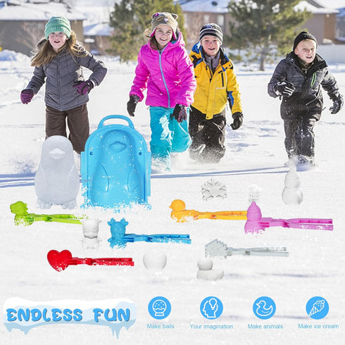 Holady Snow Mold and Sand Mold, 3D Penguin Shape for Kids and Adults, Outdoor Toy for Beach and Snow Play