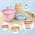 Set 3 Pack Beach Sand Toys Mesh Shovel for Kids, Collapsible Sand Buckets and Filter Sand Scooper with Mesh Bag