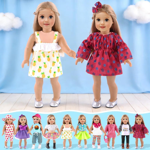 10 Sets 18 Inch 18 inch 18 Inch ebuddy Doll Clothes and Accessories - Fashion Outfits Fit for Dolls Doll