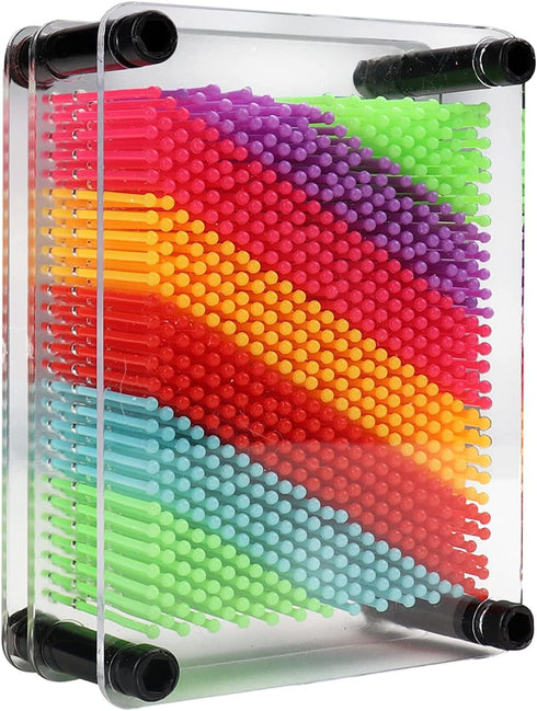 3D Pin Art Toy - Colorful Plastic Pin Art Board for Kids, 3.7 * 5'' Desk Game, 3D Impression Sculpture Needle Toys