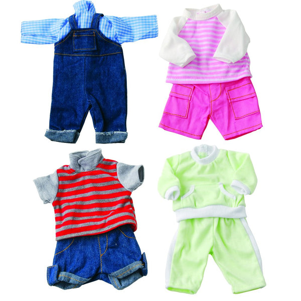 Constructive Playthings GAN-61 Washable Clothing for 12-14 Inch Baby Dolls, Set of 4