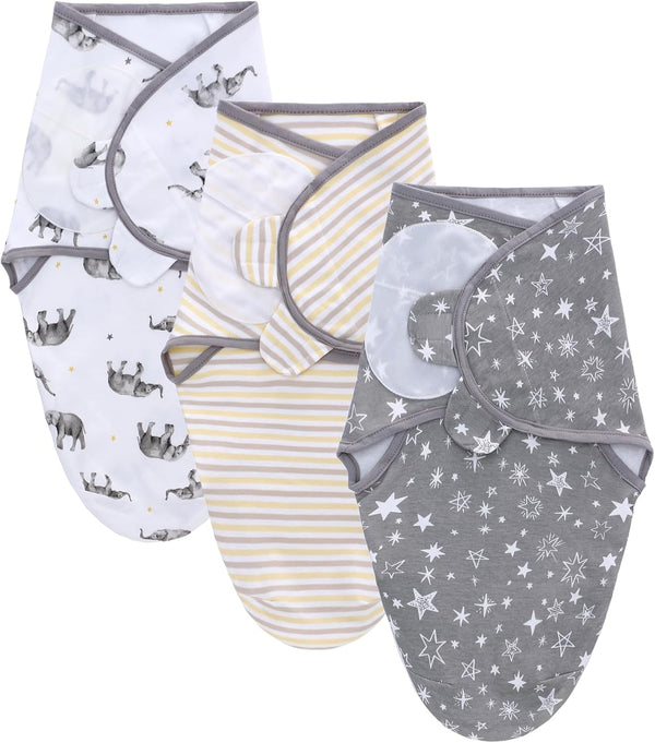 LAT Swaddle Blanket with zip Baby Girl Boy-Easy Adjustable 3 Pack Infant