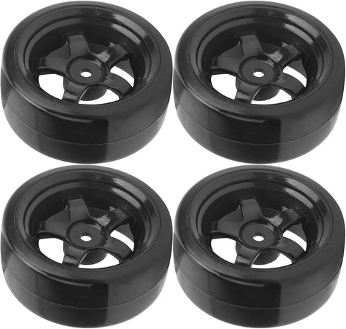 VBESTLIFE 4Pcs RC Rubber Tires, 63mm Antiskid Drift Tyres Wheel Rims for D12 1/10 RC Car Accessories