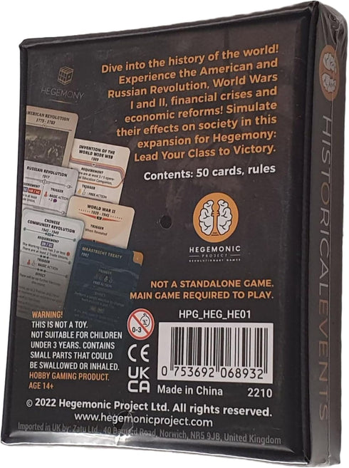 Historical Events Expansion - 50 New Cards Add Events to Your Gameplay, Unique Asymmetric Card Driven Game Board Game, Ages 14+, 2-4 Players