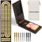 ESENHARBER Foldable Wooden Cribbage Board Set - Elegant 3-Track Design with Magnetic