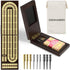 ESENHARBER Foldable Wooden Cribbage Board Set - Elegant 3-Track Design with Magnetic