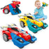 3-4, 2 Pack 3 4 5 6 3+ Dinosaur Monster Truck Toys for Ages Collision Transforming Toys Cars, Push and Go Vehicles Kids
