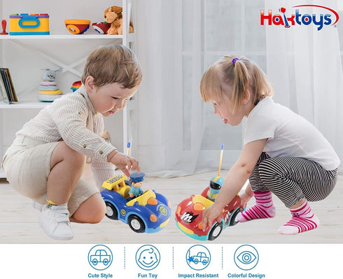 Haktoys Remote Control Cars Set of 2 Vehicles for Toddlers Kids Boys and Girls