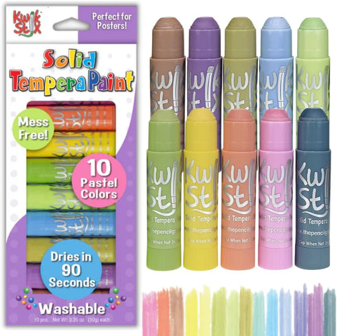 Kwik Stix TPG680 Tempera Paint, Assorted Pastel Colors, 10 Count (Pack of 1).