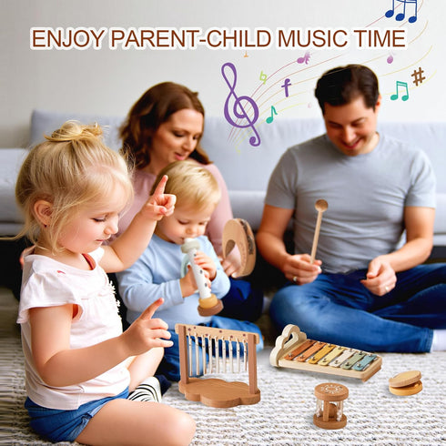 18+ 2 3 Baby Montessori Musical Instruments,Wooden Percussion Xylophone Musical Toys for Toddlers,Sensory Toys