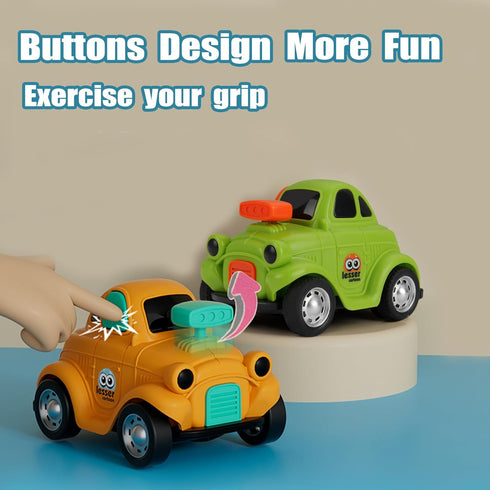 IOMDRWU 1-3, 6-9-12-18 1st 1-2 Inertial Push and Go Cartoon Car Toys for Toddlers Friction Powered Race Vehicles