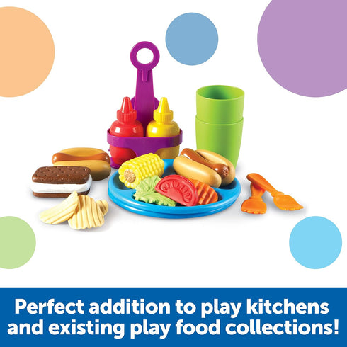 Learning Resources New Sprouts Cookout! - 19 Pieces Barbecue Set for Pretend Play Food for Toddlers 18+ Months