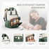 Backpack, Backpack VONAL Diaper Bag Lightweight Baby Diaper Bags, Travel Large Diaper Bag with Changing Station, Green