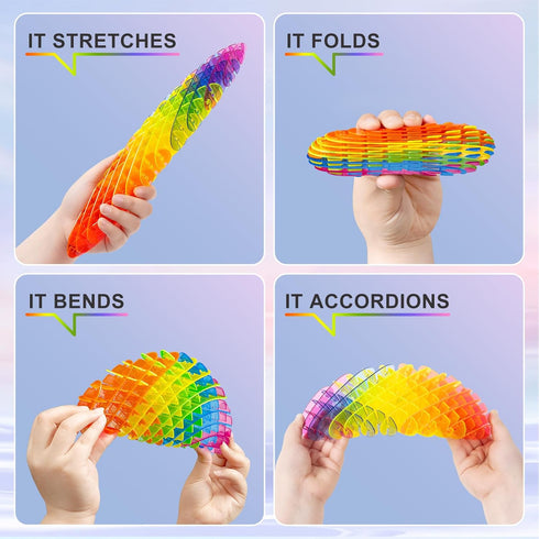 Yisryerow 3D 3-5 5-7 8-10 8-12 Fidget Worm Toy | Sensory Slug for Adults & Teens with Autism ADHD | Quiet Desk Fidget