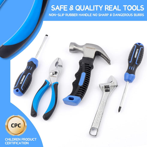 12-Piece Set 8+ URASISTO Kids Tool with Tool Storage Bag, Junior Real Hand Tool Kit for Boys & Girls, Children Learning
