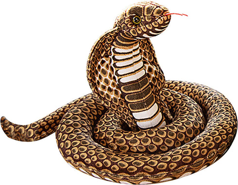 67Inch Cobra Plush Stuffed Animal Snake, Realistic King Cobra Plush Toy for Halloween Costume and Party Pranks