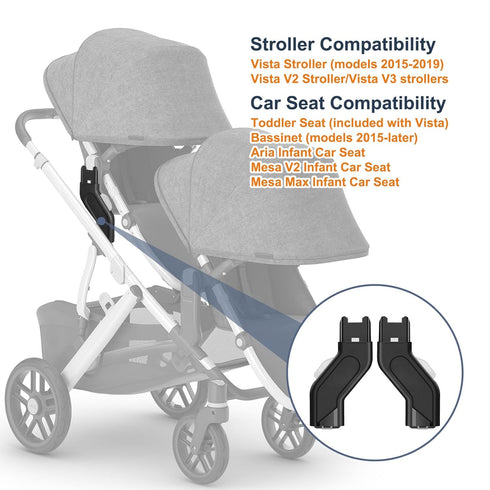 UTNVBTR V2, V3 V2, 1 Set Upper Adapter Accessories Compatible with UPPAbaby Vista, Vista and Vista Strollers Secure Fit