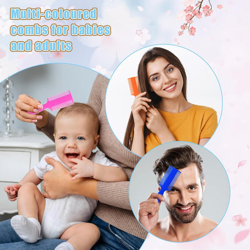 Lusofie 6Pcs Baby Comb Double Sided Dandruff Comb Fine Teeth Pet Comb Plastic Flea Lice Comb with Handle for Newborn