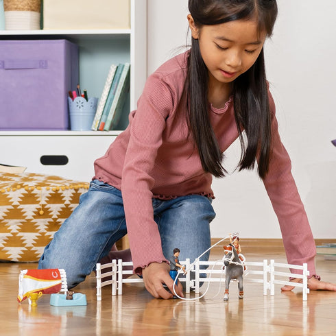 Set, 18 Set 5-12 schleich HORSE CLUB Mia's Vaulting Piece Horse Play with Rider, Horse, and Trainer, schleich Horse