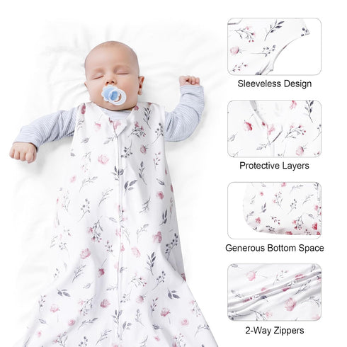 3 Pack 100% 0-6 2-Way david's kids Organic Cotton Baby Sleep Sack Months, Ultra Soft Baby Wearable Blankets