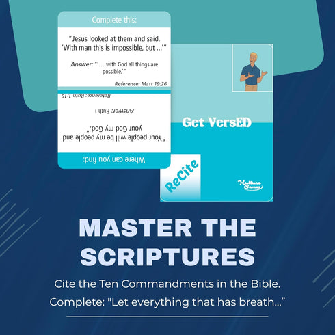 Kulture Games - Get VersED - The Bible Party Game (Preach, List, Recite) - Fun Christian Card Game for Adults, Teens