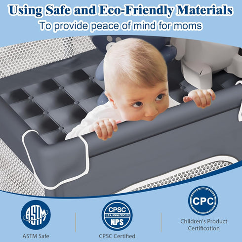 36"x36", Jixrolyn Small Playpen for Babies and Toddlers, Soft Breathable Mesh, Anti-Slip Base, Mini Baby Play Yard
