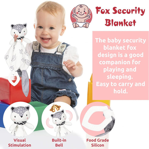 Set Newborn Baby Gift | Baby Gift Basket | Newborn Blanket, Wooden Teether, Security Blanket, Cap, Baby Bibs, Socks