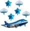 Happy Birthday Balloons 31inch Large Airplane Blue Party Decoration, 7Pcs