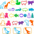 FRIMOONY Dough Tools Set for Kids, 47 PCS Various Animal Molds and Rolling Pins in Random Colors