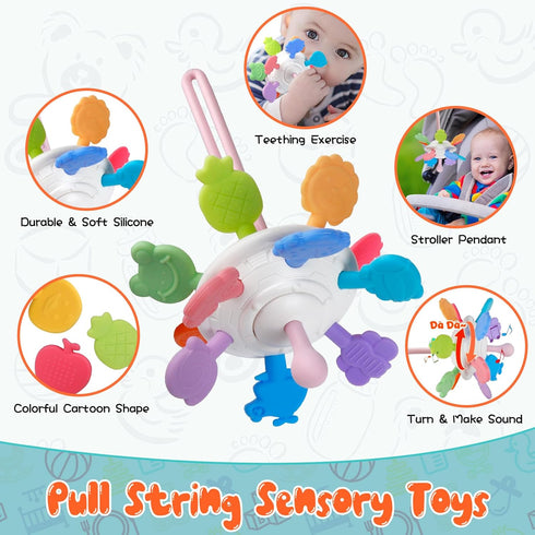 6-18 4 1 1 2 3 Wuzhineisn Montessori Baby Toys for Ages Months - Pull String Teether, Stacking Blocks, Sensory Shapes