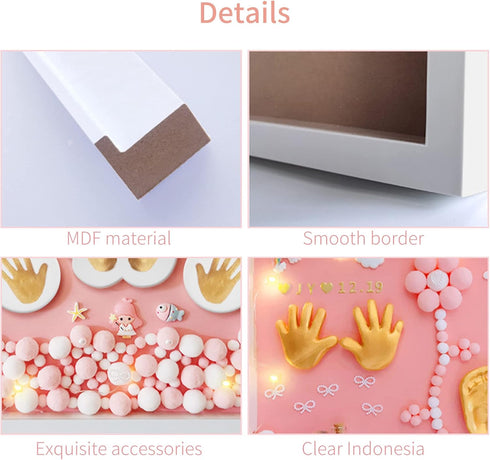 MCstars Baby Handprint and Footprint Kit - All-in-One Newborn Keepsake Box with Fetal Hair & Umbilical Cord Storage