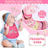 HooLing 24 Pack Soft Cotton Waterproof Bibs for Toddlers - Perfect for Feeding and Newborn Parties