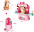 MAGIC4U 29PCS Set, 3-12 Pet Cat Care Carrier Suitcase Toy, Vet Clinic and Doctor Kit for Kids, Pet Kitty Grooming