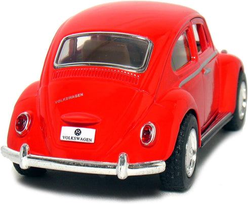 Kinsmart Red 1967 Classic Die Cast Volkswagen Beetle Toy with Pull Back Action