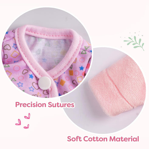 BABESIDE 7 Pcs Baby Doll Clothes for 10-12 Inch Dolls, Doll Accessories Romper Suit, Coat and Hat for Newborn Baby Dolls
