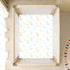 miaozhen 1 Pack 52x28 Cotton Baby Crib Sheets Ultra Soft Blue and Orange Simplified-line Giraffe Playard Mattress