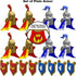 Pack Set Weapon for Minifigures Knight Weapons Accessories Kit Include Armor Helmet Cloaks Shield Barding Horses