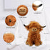 10.5 Inches Highland Cows Stuffed Animals, Cute Fluffy Cow Plush Figure Toys for Kids Baby Girls Boys