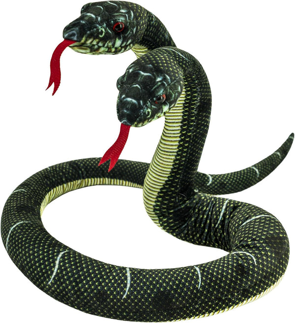 52'' Snake Plush Toy, Washable Simulated Cuddle Toy, Cute Children's Gift for Boys and Girls, Two-Headed Finger Puppet,