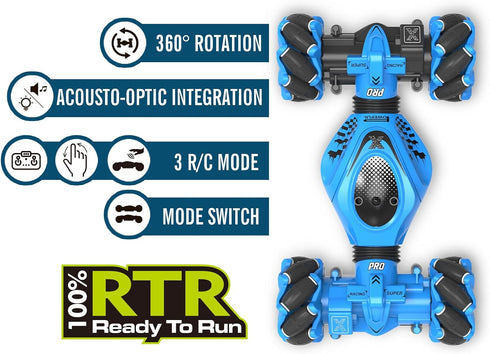 RC Car Gesture Sensing Stunt Car - 2.4GHz 4WD Off-Road Toy for Boys and Girls Ages 6-12 with Lights and Music